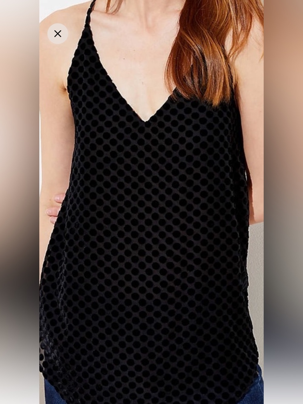 velvet polkadot Cami
